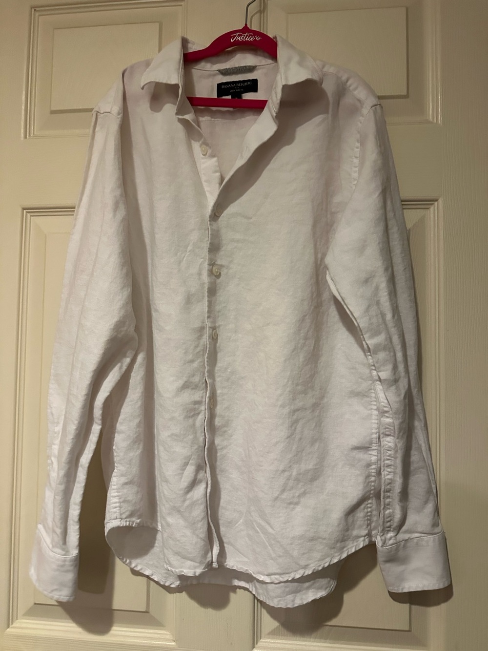Banana Republic White Linen Slim Fit Shirt